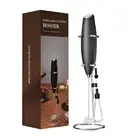 Electric Milk Frother-With Stainless Steel Stand,Handheld Whisk Battery-Operated