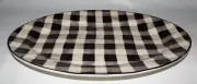 Robert Stanley Black White Checkered Oval Platter 16 1/2” X 11 1/2” Farmhouse