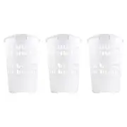 3x Home Leisure Hamper Space Saver White Laundry Cleaning Home Organisation