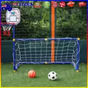 AU 2 In 1 Portable Soccer Goal with Basketball Stand for Boys Girls 3-12 Years O