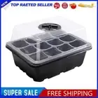 12 Holes Seed Grow Planter Box Greenhouse Garden Plant Seeding Tray (Black)