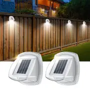 2Pcs LED Solar Powered Light with Lights Reflector 120 Degree Wide Angle for Garden Yard Garage