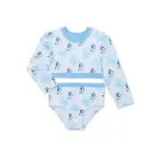 Girls Long Sleeve Rash Guard Swim Set Bikini ~ BLUEY ~ Size 2T