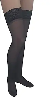 ITA-MED Sheer Thigh Highs Compression (23,30 mmHg) H-80, Black, X-Large, 3 Count