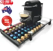 Coffee Pod Holder Storage Drawer - Black, Fits Nespresso, Holds 60 Pods