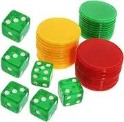 Kisangel 1 Set Dice Set Chip Dice Game Party Accessory Board Game Accessories Game Accessory Party Plastic Acrylic