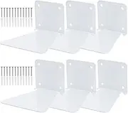 Floating Bookshelves Iron Invisible Floating Shelves Book Organizers Wall Mounted Bookshelf Metal Holder for Books Storage for Home Office Classroom (6, White)