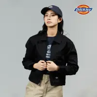 在飛比找momo購物網優惠-【Dickies】女款黑色可調節下襬設計短版艾森豪外套｜DK