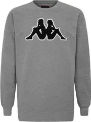 4 X Mens Kappa Tarvit Logo Sweatshirt 902 Jumper Pullover Grey/Black