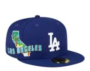New Era LA Dodgers Stateview 59FIFTY Fitted Cap 60296525 - Blue/Grey UV