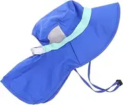 [ibasenice] Men's Fishing Hats Wide Brim Sun Hat for Summer Boys Girls Boys and Girls Adjustable Drawstring Blue