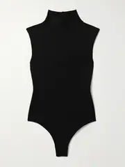 [THE PARK] THE PARK - Joyce Stretch-tencel™ Lyocell Jersey Turtleneck Thong Bodysuit - Black - x small x small Black