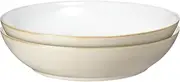 Denby - Linen Cream White Pasta Bowls Set of 4 - Dishwasher Microwave Safe Crockery - Ceramic Stoneware Tableware Natural Tones
