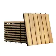 10 Pieces 12 x 12 Inch Acacia Wood Interlocking Tile Flooring - Color: Brown
