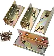 KASUNEN Bed Rail Brackets - Bed Rail Fittings - Heavy Duty Non-Mortise - Set of 4 (Screws Included)