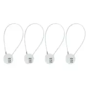 4 Pack 3 Digit Combination Lock 0.98Ft Wire Cable, Round Helmet Padlock Silver