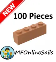 **NEW** 100x Genuine LEGO 1x4 Bricks - Medium Nougat - Piece # 3010 Bulk