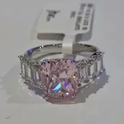 Bella Luce Sterling Silver Ring with Pink and White CZ size 10 NWT