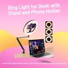 APEXEL USB 10'' Ring Light for Desk with Stand and Phone Holder, Ring Light