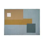 Fabelab 200x150cm Quilted Graphic Blanket Picnic Mat Rectangle Cottage Blue