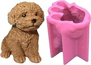 Dog Silicone Candle Mold, 3D Dog Silicone Mold for Candles Making,Puppy Epoxy Resin Mold for Home Decor, Ceramic Clay, Candles Wax,Cake Decor