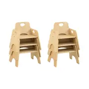Jooyes Kids Stackable Wooden Toddler Chair H25cm - 6 Pack