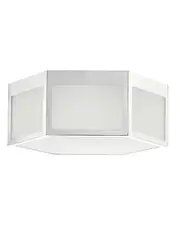 JONATHAN Y Moderno 15.75in Hexagon Metal/Frosted Glass LED Flush Mount