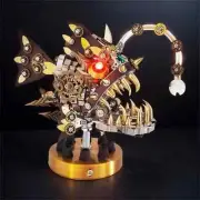 3D Metal Puzzles Lantern Fish Steampunk Building Assembly DIY Model Kit Toys