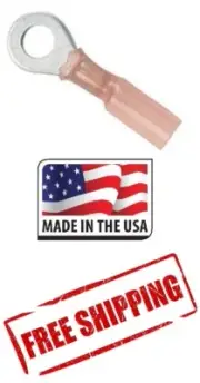 (10) 8 Gauge 1/2" 3M Heat Shrink Ring Terminal Made in USA 8 AWG 1/2 inch Stud