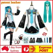 Women Girls Anime Hatsune Miku Vocaloid Costume Uniform Dress Wig Cosplay Party