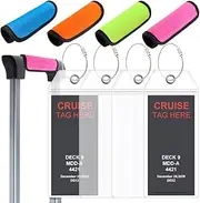 Reelau [4 Pack] Luggage Handle Wrap Grip Cover & Cruise Luggage Tags, Identifiers for Travel Bag Luggage Suitcase Soft Handle Wraps for Protect Handles of Luggage/Suitcase/Travel Bag