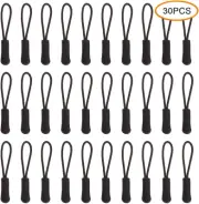 Zipper Pulls 30Pcs Black Nylon Cord Zipper Pulls Fits Durable Zipper Extension