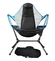 Camping Rocking Chair Park Swing Beach Chair Family Hammock Folding Chair Outdoor Camping Relax Beach Chair Blue