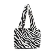 New Winter Fluffy Big Shoulder Bag For Women Leopard Print Underarm Bags Pattern Handbag Soft Plush Warm Fur Bags