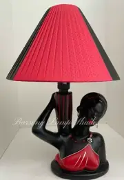 PLASTIC RIBBON MEDIUM COOLIE RED POLKADOT & BLACK LAMPSHADE for BARSONY LAMP