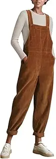 [ODIZLI] Women's Fall Corduroy Overalls Adjustable Straps Corduroy Jumpsuit with Pockets