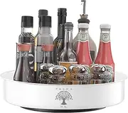 Prana HQ Lazy Susan Turntable-Stainless Steel,for Kitchen Storage & Organisation in The Pantry, Fridge, BBQ Sauces, Vitamins (White)