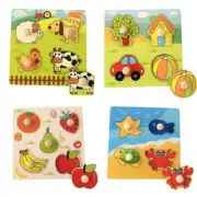 Montessori Baby Toys 3D Wooden Puzzles Children'S Hand Scratch Board Puzzle Kids