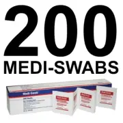 200 Medi Swabs ALCOHOL Wipes 70% isopropyl Sterile Skin Prep AMADA FIRST AID