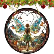 Sun Catcher for Garden with Fairy, Butterfly Fairy Window Sun Catcher, Fairy Butterfly Crystal Sun Catcher, Decorative Fairy Butterfly, Butterfly Fairy Ornament for Home