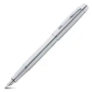 PARKER IM Premium Shiny Chrome Chiselled Fountain Pen Fine Nib