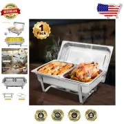 Portable 8 Quart Catering Chafing Dish Set with Easy Clean & Scald-Proof Handles