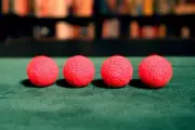 Teleporting Crochet Balls, 4 Red, Watch Video Demo, w/Tutorial, Magic Tricks