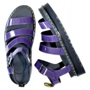 Dr. Martens Womens Purple Leather Strap Platform Sandals Blaire Size 11 NWB
