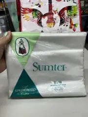 Vintage Springmade Sumpter Double Bed Size White Sheet Cotton NIP 81x108 USA