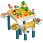 5 in 1 Macaron Toy Building Block Activity Table Set for Kids with 128 Blocks
