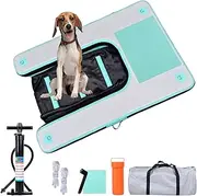 HEYLIFE Inflatable Dog Ramp Floating Dock Water Raft Ladder for Pool Up to 220LBS Bgreen 4.9ft x 3ft x 4in