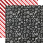 2 Sheets of Echo Park Paper A GINGERBREAD CHRISTMAS 12x12 Cardstock- Snowflakes