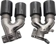304 Stainless Steel Four-outlet Modified Exhaust Tip Is Suitable Compatible For BMW 5 Series G38sports Tail Throat Round Throat(M blacktitanium1set)