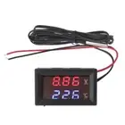 2-in-1 Car Thermometer Voltmeter LED Display Digital Voltage Meter Gauge for Car